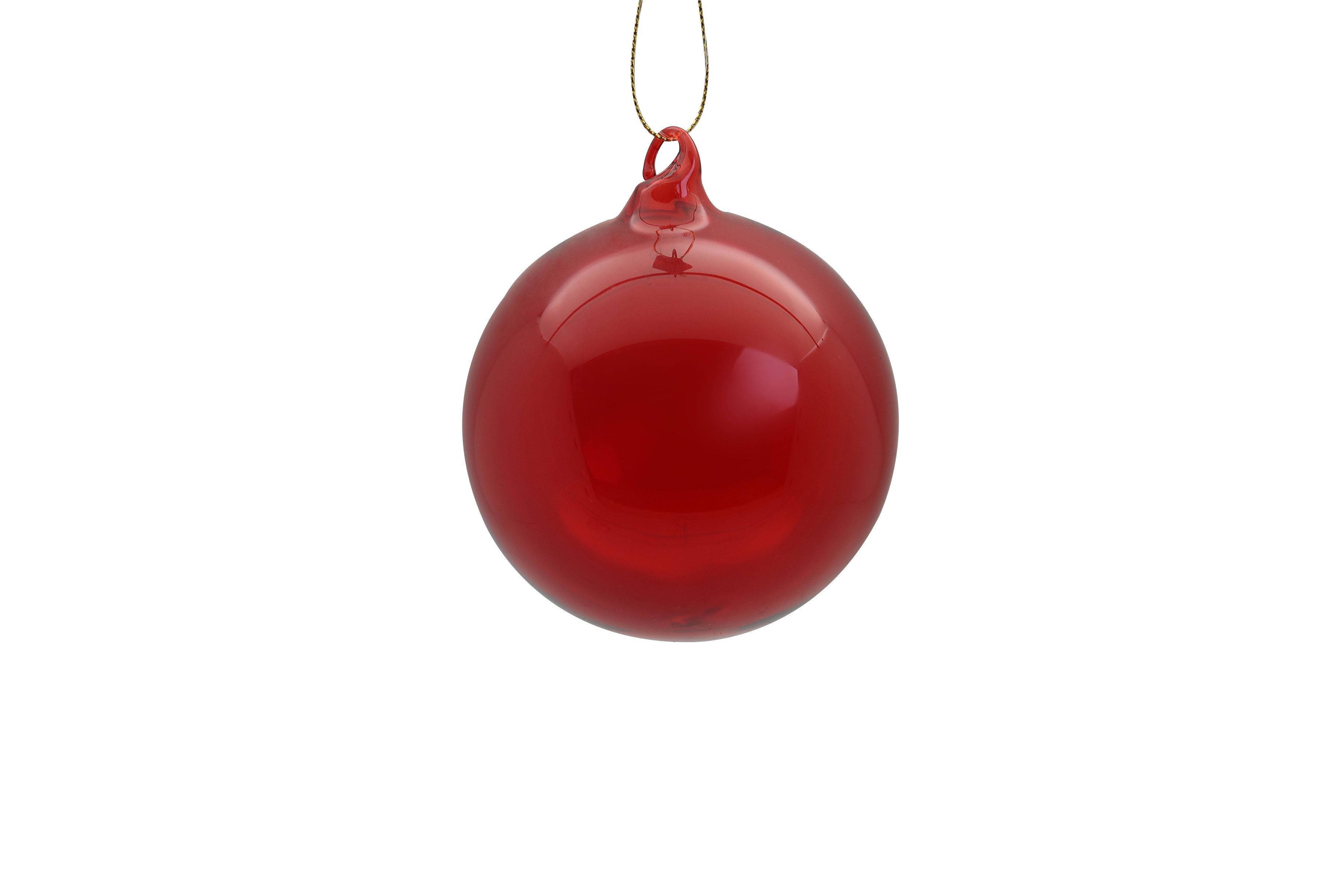 GIOCOPLAST NATALE SP GCP48121181 SFERA VETRO ROYAL CLEAR 80MM RED