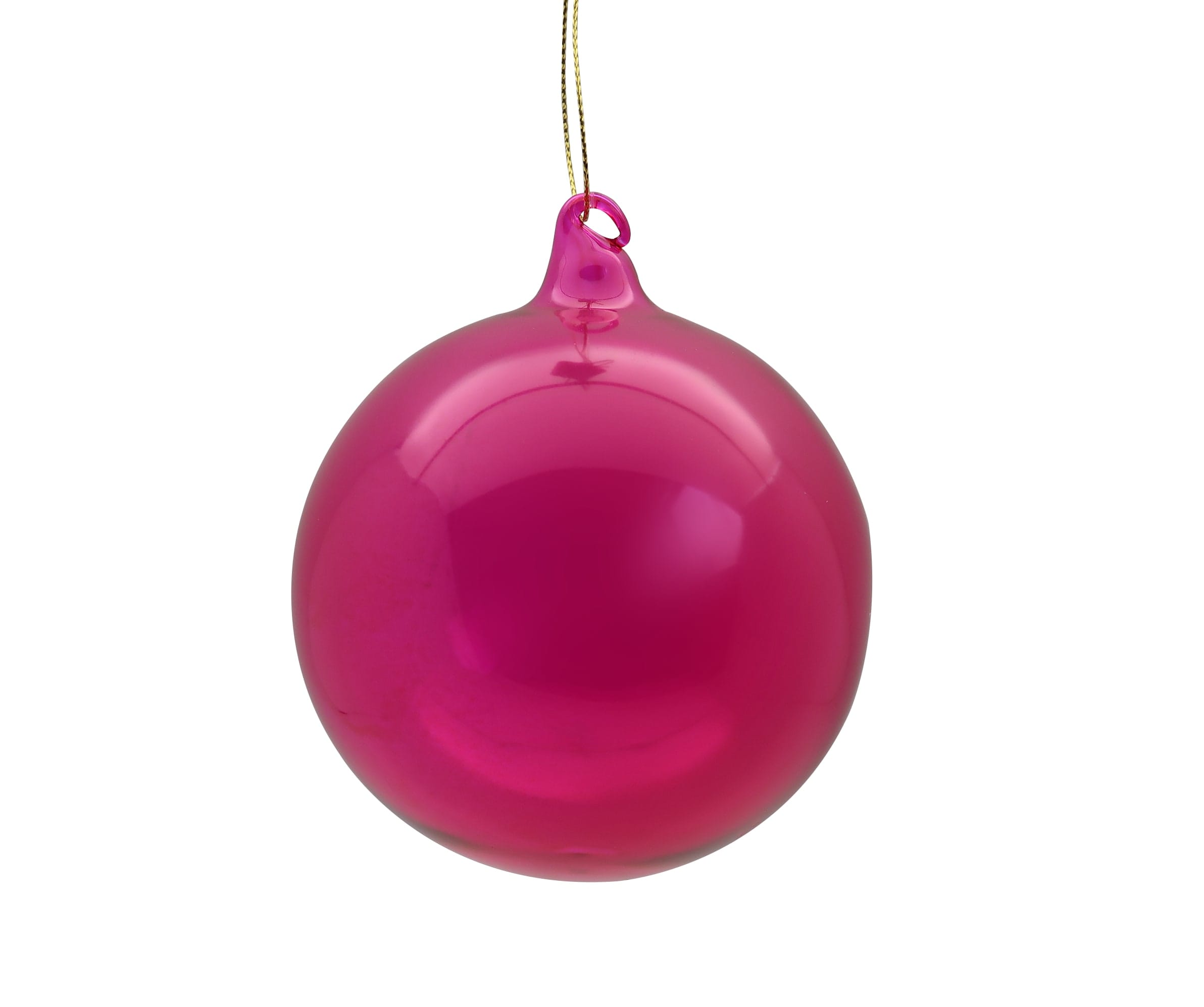 GIOCOPLAST NATALE SP GCP48121188 SFERA VETRO ROYAL CLEAR 80MM MAGENTA