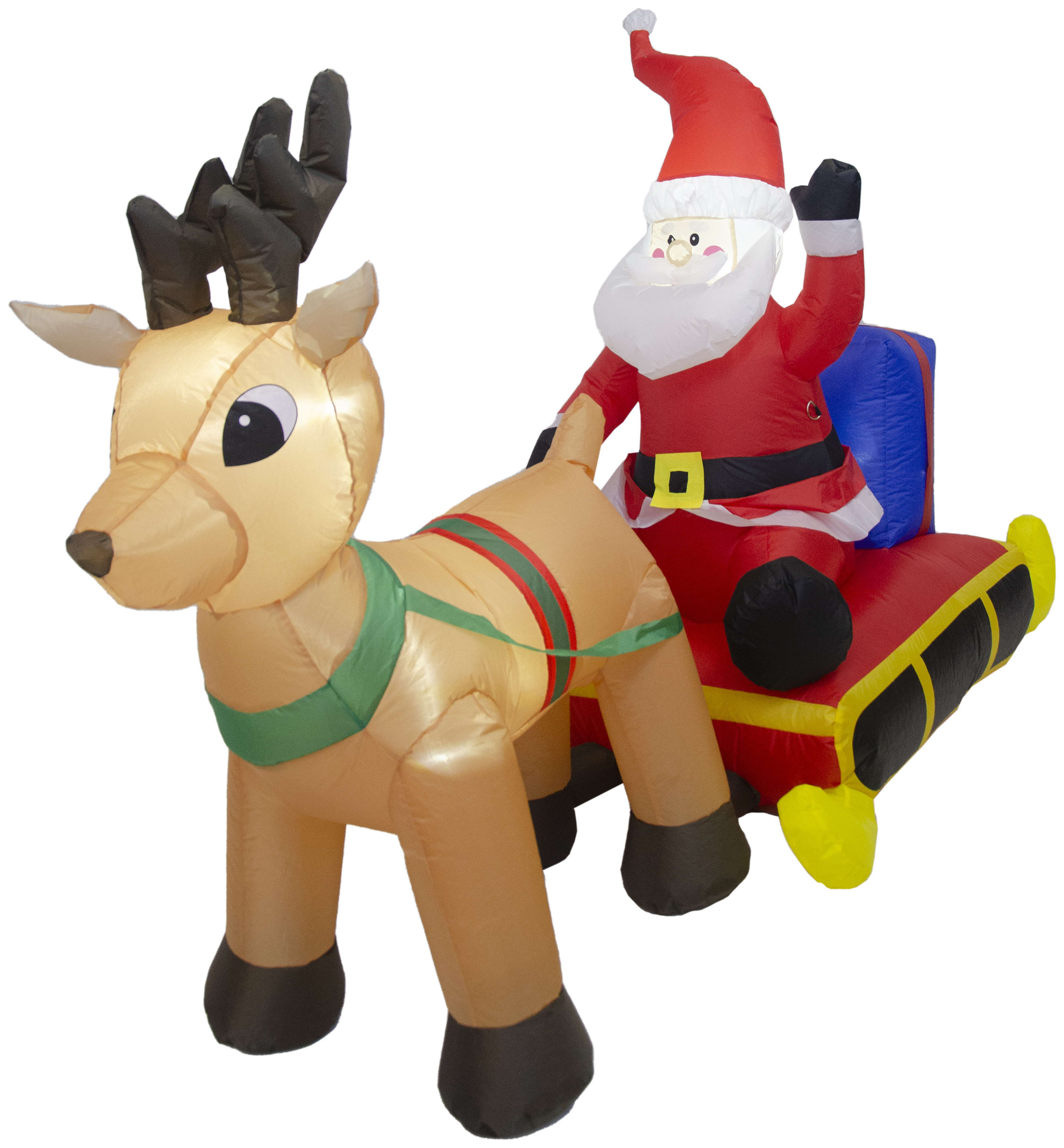 GIOCOPLAST NATALE SP GCP60122476 BABBO CON SLITTA GONFIABILE 100X210,LED