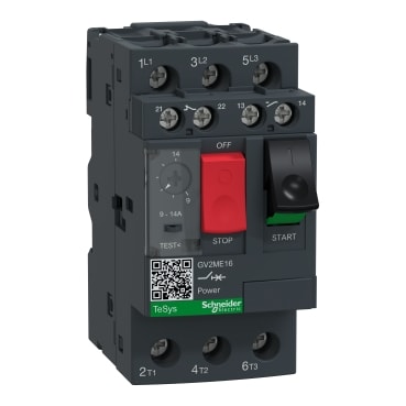 SCHNEIDER ELECTRIC - SNRGV2ME16AE11TQ Interruttore automatico GV2-ME - 9-14 A - 3 3d - sganciatore magnetico termico