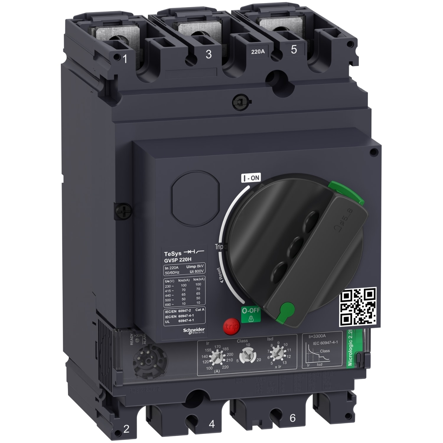 SCHNEIDER ELECTRIC SNRGV5P220H INTMAGTERGV5 MANROT 100-220A 70KA