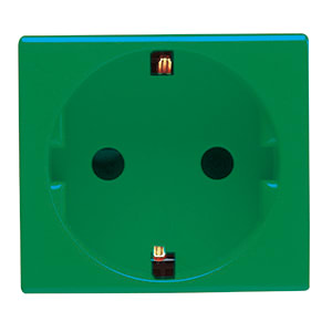 GEWISS - GEWGW20283 PRESA STANDARD TEDESCO 250V ac - PER LINEE DEDICATE - 2P+T 16A - 2 MODULI - VERDE - SYSTEM