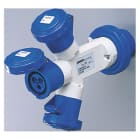 GEWISS - GEWGW64062 MOLTIPLICATORE ADATTATORE DI CORRENTE IP67 - SPINA 2P+T 32A 230V ac 50/60HZ-3 PRESE 2P+T 16A 230V ac