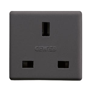 GEWISS GEWGW21208 PRESA 2P+T 13A BRITISH STD CON SCH.SY/BK