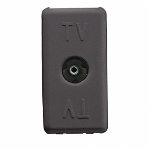 GEWISS - GEWGW21229 PRESA COASSIALE TV RESISTIVA - CONNETTORE IEC FEMMINA 9,5mm - DERIVATA 20 dB - 1 MODULO - SYSTEM BLACK