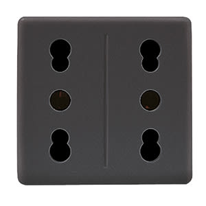 GEWISS - GEWGW21291 PRESA DOPPIA STANDARD ITALIANO 250V ac - 2X2P+T 16A BIVALENTE - P11-P17 - 2 MODULI - SYSTEM BLACK