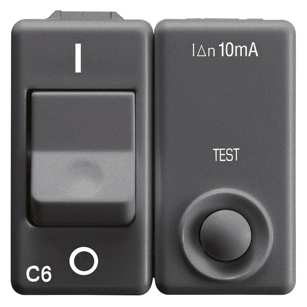 GEWISS - GEWGW21438 INTERRUTTORE AUTOMATICO MAGNETOTERMICO DIFFERENZIALE - 230V ac - CLASSE A - 1P+N 10A 3kA 10mA CURVA C - 2 MODULI - SYSTEM BLACK