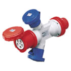 GEWISS - GEWGW64065 MOLTIPLICATORE ADATTATORE DI CORRENTE IP67-SPINA 3P+N+T 63A 400V ac 50/60HZ-2 PRESE 2P+T 32A 230V ac+1 PRESA 3P+N+T 63A 400V ac