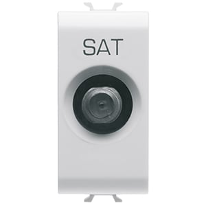 GEWISS - GEWGW10373 PRESA TV/SAT SCHERMATURA CLASSE A - CONNETTORE F FEMMINA - PASSANTE 10 dB - 1 MODULO - BIANCO LUCIDO - CHORUSMART