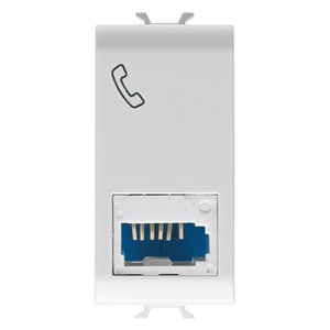 GEWISS - GEWGW10406 PRESA TELEFONICA STANDARD INGLESE - 6 CONTATTI - MORSETTI A VITE - 1 MODULO - BIANCO LUCIDO - CHORUSMART