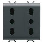 GEWISS - GEWGW12208 PRESA DOPPIA STANDARD ITALIANO 250V ac - 2X2P+T 16A BIVALENTE - P11-P17 - 2 MODULI - NERO SATINATO - CHORUSMART
