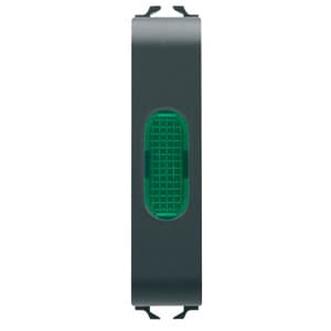 GEWISS - GEWGW12642 SPIA DI SEGNALAZIONE SINGOLA - VERDE - 1/2 MODULO - NERO SATINATO - CHORUSMART