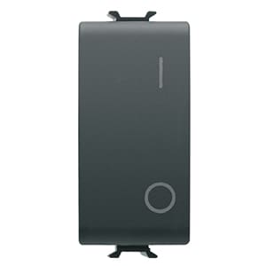 GEWISS - GEWGW12007 INTERRUTTORE BIPOLARE 250V ac PER IMPIEGHI GRAVOSI - 25AX - NEUTRO - SIMBOLO 0/1 - 1 MODULO - NERO SATINATO - CHORUSMART