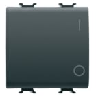 GEWISS - GEWGW12034F INTERRUTTORE BIPOLARE 250V ac - MORSETTI CABLAGGIO RAPIDO - 16AX - NEUTRO - SIMBOLO 0/1 - 2 MODULI - NERO SATINATO - CHORUSMART