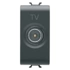 GEWISS - GEWGW12363 PRESA COASSIALE TV SCHERMATURA CLASSE A - CONNETTORE IEC MASCHIO 9,5mm - PASSANTE 10 dB - 1 MODULO - NERO SATINATO - CHORUSMART