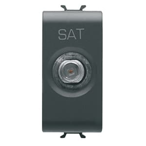 GEWISS - GEWGW12372 PRESA TV/SAT SCHERMATURA CLASSE A - CONNETTORE F FEMMINA - PASSANTE 5 dB - 1 MODULO - NERO SATINATO - CHORUSMART
