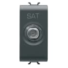 GEWISS - GEWGW12372 PRESA TV/SAT SCHERMATURA CLASSE A - CONNETTORE F FEMMINA - PASSANTE 5 dB - 1 MODULO - NERO SATINATO - CHORUSMART