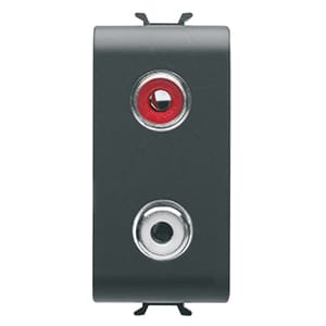 GEWISS - GEWGW12453 PRESA AUDIO VIDEO - RCA DOPPIO - 1 MODULO - NERO SATINATO - CHORUSMART
