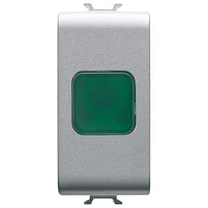 GEWISS - GEWGW14622 SPIA DI SEGNALAZIONE SINGOLA - VERDE - 1 MODULO - TITANIO - CHORUSMART