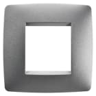 GEWISS - GEWGW16122VT PLACCA ONE INTERNATIONAL - IN TECNOPOLIMERO VERNICIATO - 2 POSTI - TITANIO - CHORUSMART