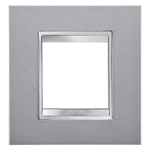 GEWISS - GEWGW16222VT PLACCA LUX INTERNATIONAL - IN TECNOPOLIMERO VERNICIATO - 2 POSTI - TITANIO - CHORUSMART