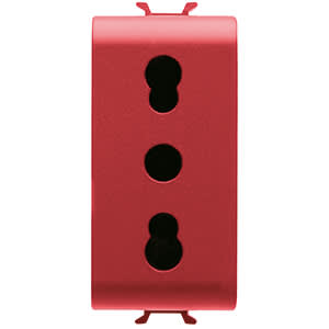GEWISS - GEWGW10213 PRESA STANDARD ITALIANO 250V ac - PER LINEE DEDICATE - 2P+T 16A BIVALENTE - P11-P17 - 1 MODULO - ROSSO - CHORUSMART