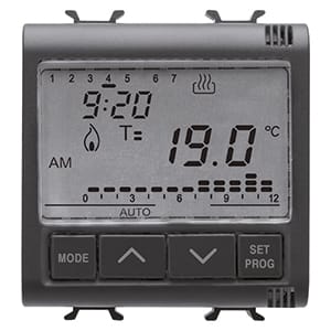 GEWISS - GEWGW12703 CRONOTERMOSTATO INCASSO 2M 230VAC NERO