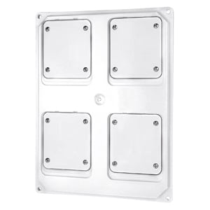 GEWISS - GEWGW68748W QMC16/63/63X - PANNELLO FLANGIATO - 4 FLANGE INCASSO 16/32A - BIANCO