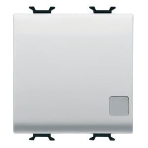 GEWISS - GEWGW10918 PULSANTE SOFT-CLICK - LUMINOSO - CON LENTE NEUTRA SOST. - PER INTERF.CONT. BUS - 1P NA PRIVO DI POT. - 2 MODULI - BIANCO LUCIDO - CHORUSMART