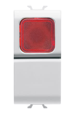 GEWISS - GEWGW10143 PULSANTE UNIPOLARE 250V ac - NA 16A - DIFFUSORE ROSSO- 1 MODULO - BIANCO LUCIDO - CHORUSMART