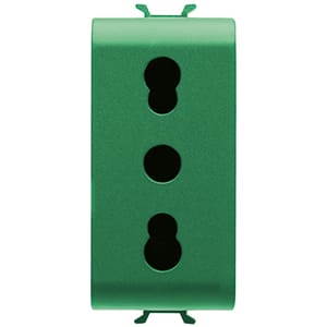 GEWISS - GEWGW10223 PRESA STANDARD ITALIANO 250V ac - PER LINEE DEDICATE - 2P+T 16A BIVALENTE - P11-P17 - 1 MODULO - VERDE - CHORUSMART
