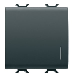 GEWISS - GEWGW12102 INVERTITORE UNIPOLARE 250V ac - 16AX ILLUMINABILE - CON DIFFUSORE - 2 MODULI - NERO SATINATO - CHORUSMART