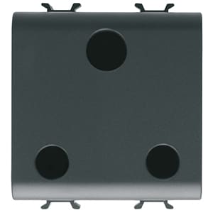 GEWISS - GEWGW12297 PRESA STANDARD BRITANNICO 250V ac - 2P+T 15A - 2 MODULI - NERO SATINATO - CHORUSMART