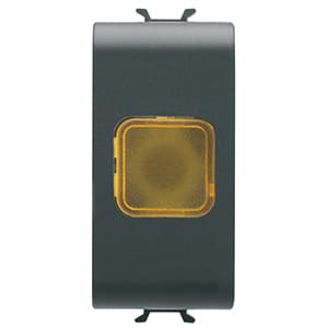 GEWISS - GEWGW12624 SPIA DI SEGNALAZIONE SINGOLA - AMBRA - 1 MODULO - NERO SATINATO - CHORUSMART