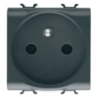 GEWISS - GEWGW12247F PRESA STANDARD FRANCESE 250V ac - MORSETTI CABLAGGIO RAPIDO - 2P+T 16A - 2 MODULI - NERO SATINATO - CHORUSMART
