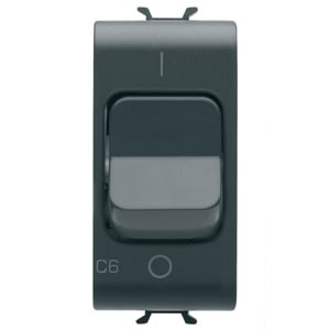 GEWISS - GEWGW12461 INTERRUTTORE AUTOMATICO MAGNETOTERMICO - CURVA C - 1P 6A 230Vac - 1 MODULO - NERO SATINATO - CHORUSMART