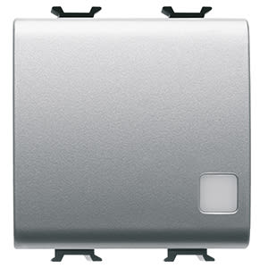 GEWISS - GEWGW14033 INTERRUTTORE UNIPOLARE 250V ac - 16AX ILLUMINABILE - CON LENTE NEUTRA SOSTITUIBILE - 2 MODULI - TITANIO - CHORUSMART