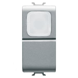 GEWISS - GEWGW14144 PULSANTE UNIPOLARE 250V ac - NA 16A - DIFFUSORE OPALE - 1 MODULO - TITANIO - CHORUSMART