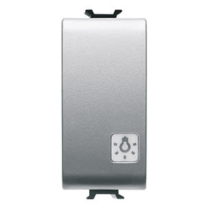 GEWISS - GEWGW14151 PULSANTE UNIPOLARE 250V ac - NA 16A ILLUMINABILE - CON LENTE NEUTRA SOSTITUIBILE -SIMBOLO LUCE - 1 MODULO - TITANIO - CHORUSMART