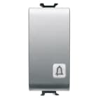 GEWISS - GEWGW14153 PULSANTE UNIPOLARE 250V ac - NA 16A ILLUMINABILE - CON LENTE NEUTRA SOSTITUIBILE - SIMBOLO CAMPANELLO - 1 MODULO - TITANIO - CHORUSMART