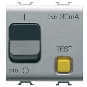 GEWISS - GEWGW14486 INTERRUTTORE AUTOMATICO MAGNETOTERMICO DIFFERENZIALE - CURVA C - CLASSE A - 1P+N 10A 230Vac 30mA - 2 MODULI - TITANIO - CHORUSMART
