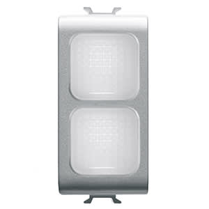 GEWISS - GEWGW14628 SPIA DI SEGNALAZIONE DOPPIA - OPALE - 1 MODULO - TITANIO - CHORUSMART