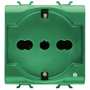 GEWISS - GEWGW10224 PRESA STANDARD ITALIANO/TEDESCO 250V ac - PER LINEE DEDICATE - 2P+T 16A BIVALENTE - P30-P17 - 2 MODULI - VERDE - CHORUSMART