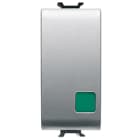 GEWISS - GEWGW14139 PULSANTE UNIPOLARE 250V ac - NA+NC 16A - MARCIA - LENTE VERDE - 1 MODULO - TITANIO - CHORUSMART