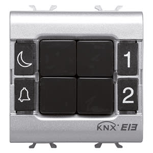 GEWISS - GEWGW14782 PULSANTIERA - KNX - 4 CANALI - 2 MODULI - TITANIO - CHORUSMART