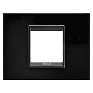GEWISS - GEWGW16202XN PLACCA LUX 2P METAL NERO MONOCHROME