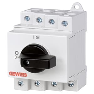 GEWISS - GEWGW96187 INTERRUTTORE DI MANOVRA-SEZIONATORE - 4P 32A 1000V dc - 3,5 MODULI