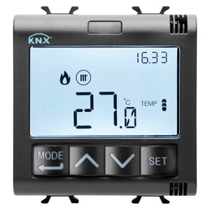 GEWISS - GEWGW12765H TERMOSTATO T+H EASY INCASSO NERO