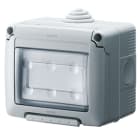 GEWISS - GEWGW27836 CONTENITORE COMPLETO APPARECCHI SYSTEM STAGNO - CON PULSANTE UNIPOLARE NA 10A - TARGA PORTANOME ILLUMINABILE - IP55 - GRIGIO RAL 7035