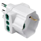 GEWISS - GEWGW28417 ADATTATORE MULTIPLO - 2P+T 16A S17 - 2 USCITE STANDARD ITALIANO 16A BIVALENTE - 1 USCITA STANDARD ITALIANO/TEDESCO 16A BIVALENTE - BIANCO
